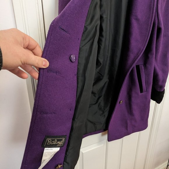 Vintage Balimel Montreal Wool Purple Coat - Made in Canada - Large - Picture 5 of 9